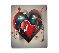 Hingor Tappetino per mouse con stampa Treble Love and Music con bordi cuciti, tappetino per mouse testurizzato di alta qualità, base in gomma antiscivolo, per computer portatile da gioco