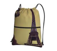 Hingor Torre Eiffel Parigi Stampa Coulisse Zaino Borsa a Stringa Sackpack Cinch Resistente all'acqua Per Palestra Shopping Sport Yoga