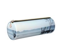 Hingor Tranquil Water Print PU Pencil Pen Case Portable Stationery Bag Pouch Cosmetic Organizer Bag per uomo e donna
