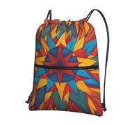 Hingor Zainetto colorato con stampa a stelle e cordoncino, resistente all'acqua, per palestra, shopping, sport, yoga