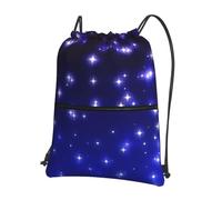 Hingor Zaino con coulisse con stampa di stelle luminose e cordoncino, resistente all'acqua, per palestra, shopping, sport, yoga