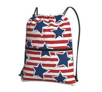 Hingor Zaino rosso bianco a righe con bandiera con coulisse stampa borsa a tracolla Cinch resistente all'acqua per palestra shopping sport yoga