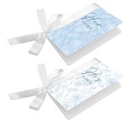 HINGTAI 2 pezzi di libro dei voti nuziali blu e bianco con fiocco, libri dei voti personalizzati per lui e per lei, decorazioni per celebranti adatte a cerimonie di fidanzamento e matrimonio