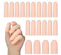 HINGTAI 20 pezzi di gel per dita, proteggi dita mano,speciali copridito elastici per le dita, protezione per la punta delle dita, guanti per dita, protezioni per dita per ferite(Nudo)