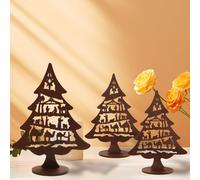HINGTAI 3 pezzi set presepe decorazione da tavolo, scena della natività forniture set presepe di Natale, set presepe in legno vintage, cartelli natalizi decorazioni natalizie fattoria vacanza