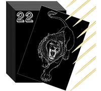 HINGTAI 30 Pezzi Set Artigianale Scratch Art Bambini, Fogli Neri da Grattare, Fogli Arcobaleno da Grattare, Blocco da Disegno Rainbow Scratch Paper per Appunti, Disegni, Giochi, Scrittura