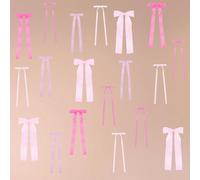 HINGTAI 40 Fiocchi Rosa da Parete, Decorazioni per pareti e Feste | 5 Stili, 8 Misure ciascuno | Include 50 spilli e 100 puntine di Colla | Ideali per la cameretta delle Bambine, Baby Shower e sfondi