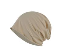 HINGTAT Beanie Cappelli per uomo Tessuto di cotone di qualità Elasticità-Soft Leggero Running Slouchy Beanie Cappelli Chemo Cap, Color crema., Taglia unica