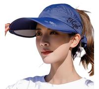 HINGTAT Cappello con visiera da donna a tesa larga da golf cappello di protezione solare per spiaggia giardino tennis corsa cappello parasole, Marina Militare, Taglia unica