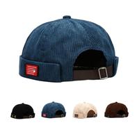 HINGTAT Cappello Docker in velluto a coste regolabile senza tesa berretto retrò arrotolato polsino portuale cappello operaio marinaio berretto berretto skullcap Docker Leon Hat, Marina Militare