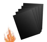 HingtTraum 5 Pezzi Tappetino Barbecue 40x30 cm, Antiaderente, Riutilizzabile e Facile da Pulire, per Barbecue a Gas, Carbonella e Elettrica - Accessori Essenziali