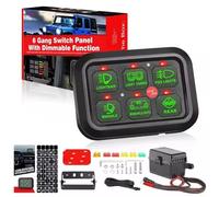 hinhoo Pannello interruttori a LED da 6 Bande, dimmerabile Automatico, Impermeabile, Sistema di Controllo relè Circuito Universale, Pannello Touch Sottile for Auto, Camion, Pick-up, Barca, UTV, SUV