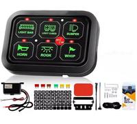 hinhoo Pannello interruttori dimmerabili Automatici a 6 Bande, Sistema di relè di Controllo del Circuito Universale Impermeabile, Pannello Touch Sottile for Jeep, Camion, Barca, roulotte, ATV, UTV