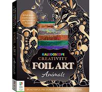 Hinkler - Kaleidoscope Creativity Foil Art Animals Kit - Adult Arts and Crafts - Foil Picture Book - Animal Art Projects for Teens - Includes Over 30 Sheets of Coloured Foil and Multi-Use Tool