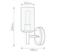 HINKLEY Applique Collier, nero, acciaio, vetro, E27 HINKLEY