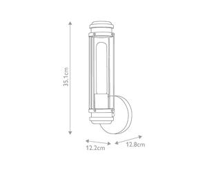 HINKLEY Applique per il bagno Masthead, cromo, a 1 luce, altezza 35 cm, IP44 HINKLEY