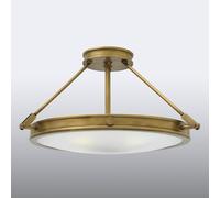 Lampadario Contemporaneo Collier Acciaio Ottone Antico Vetro 4 Luci E14
