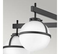 HINKLEY Plafoniera Hollis, 5 luci, nero/opale HINKLEY