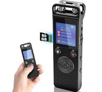 Hinne Registratore vocale digitale da 80 g, registratore vocale con audio surround, microfono 3072 Kbps, registrazione HD, 1000 ore registratore audio con password per lezioni, riunioni