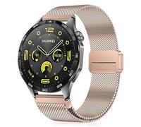 Hinnwer 22mm Cinturino in Metallo per Huawei Watch GT 6 46mm/GT 6 Pro 46mm/5/GT5 Pro/GT5/4/GT4/GT3 46mm/Huawei Watch Ultimate 2/4 Pro 48mm Acciaio Inossidabile Magnetico Cinturini Rose Gold