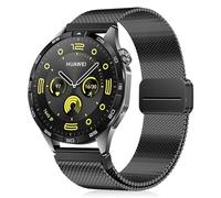 Hinnwer 22mm Cinturino in Metallo per Huawei Watch GT 6 46mm/GT 6 Pro 46mm/5/GT5 Pro/GT5/4/GT4/GT3 46mm/Huawei Watch Ultimate 2/4 Pro 48mm Acciaio Inossidabile Magnetico Cinturini Nero