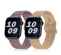 Hinnwer Cinturino Compatibile con Apple Watch 42mm 41mm 40mm 38mm per Donna Uomo, 2 Pezzi Cinturini Silicone per Apple Watch SE 3 SE 2 SE Series 11 10 9 8 7 6 5 4 3 2 1 Tè al Latte FumoViola