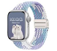 Hinnwer Cinturino Intrecciato per Apple Watch 46mm 44mm 45mm 42mm 49mm, Elastico Sportivo Nylon Cinturini con Chiusura Magnetica per iWatch Ultra 3 2 1 SE 3 2 1 Series 11 10 9 8 7 6 5 4 3 2 Viola