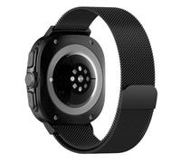 Hinnwer Cinturino per Samsung Galaxy Watch Ultra 47mm 2025/2024, Un clic Acciaio Inossidabile Chiusura Magnetico Metallo Cinturini per Maglia Milanese per Samsung Galaxy Watch 8/7 Ultra Nero