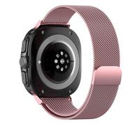 Hinnwer Cinturino per Samsung Galaxy Watch Ultra 47mm 2025/2024, Un clic Acciaio Inossidabile Chiusura Magnetico Metallo Cinturini per Maglia Milanese per Samsung Galaxy Watch 8/7 Ultra Rosa