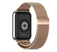 Hinnwer Cinturino per Xiaomi Redmi Watch 6/5 / 4 / Xiaomi Smart Band 9 Pro / 8 Pro, Chiusura Magnetico Metallo Cinturini per Maglia Milanese per Xiaomi Mi Band 9 Pro Rosa Oro