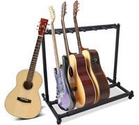 HINOPY Supporto Universale per Chitarra a 5 Posti, Portatile, per Acustica, Elettrica e Basso Acustico - Regalo (Nero)