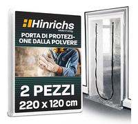 Hinrichs 2x Porta Antipolvere con Chiusura a Strappo - 220x120 cm - Copri Scarpiera con Cerniera - Antipolvere Casa - Copertura Scaffale - per ristrutturazioni, trasformazioni e restauri