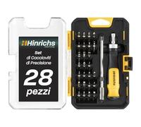 Hinrichs Set di Cacciaviti di Precisione da 28 Pezzi con Cricchetto e Prolunga - Cacciavite Phillips/a Taglio e Torx - 26 Punte CrV e Adattatore Magnetico - Set di Utensili Meccanici di Precisione