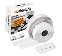 Hinrichs Set Feltro Adesivo Forte Bianco - 1 Strappi Adesivi Lungo 10m, Largo 2cm, 20 Dischetti Autoadesivi 2cm Ø - Strap Adesivo - Adesivo a Strappo per Ufficio, Casa e Lavoro - Metro incluso