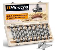 Hinrichs Set Frese per Legno 17pcs in Valigia - Punte Forstner da 15 a 40 mm - professionale - Drill Bit