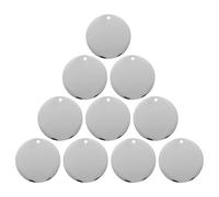 HINTRMENT 10 Pezzi Targhette Rotonde in Acciaio Inossidabile 1,2 Mm Spessore per Cani e Gatti, Ciondoli Vuoti per Incisione Fai da Te, Medagliette Leggere e Resistenti per