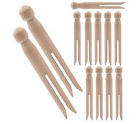 HINTRMENT 12 Pezzi Clip per Note in Legno Rotondo Design retrò Superficie Liscia Non Rifinita e Forte Forza di Serraggio, per Regali Fatti Manualmente e attività di Gruppo
