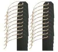 HINTRMENT 20 Etichette in Legno Mini Lavagna Nera 8x5 Cm Cordino Preinfilato per Cartellini Prezzi e Marcatura, per Bomboniere, Etichette Fai da Te e Decorazioni per Negozi e Centri