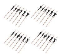 HINTRMENT 24 Cannucce Usa e Getta Rosa Oro Decorazioni Omini Danzanti, Set 24 Pezzi per Addio al Nubilato e Celibato, Accessori Festa Cocktail e Decorazioni Party