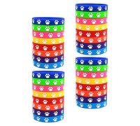 HINTRMENT 32 Pezzi Bracciale in Silicone Zampa Cane, Elastico e Colorato | Souvenir per Adozione Animali, Resistente All'acqua, Morbido e Comodo Colore Casuale