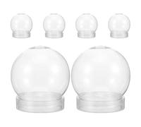 HINTRMENT 6 Pezzi Globo di Neve Fai da Te in Plastica Trasparente 150 Ml Tappo a Vite, Sfere di Neve Vuote per Decorazioni Natalizie e Creazioni Artigianali, Facile da Assemblare
