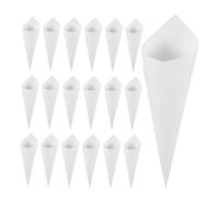 HINTRMENT 60 Coni Porta Riso Matrimonio in Carta Kraft Bianca, Eleganti e Classici, per Confetti Matrimonio, Petali o Cioccolatini, Confezione da 60 Pezzi