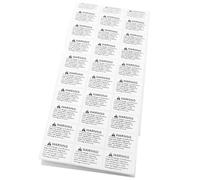 HINTRMENT Adesivo di Avvertimento Sul Soffocamento Bianco Autoadesivo Resistente All'acqua Forte Adesivo per Sicurezza Confezione 1 Rotolo