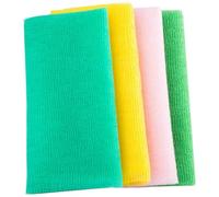 HINTRMENT Asciugamani da Bagno Facili da Conservare Set 4 Pezzi Esfolianti in Nylon Panni Scrub Corpo la Cura della Pelle e Massaggio Quotidiano Colore Casuale per Doccia