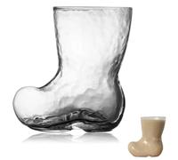 HINTRMENT Bicchiere da Vino Stivale in Vetro 380ml, Grande Tazza per Birra e Bevande, Contenitore Trasparente per Feste e Uso Domestico, Design Comodo e Resistente per Regali