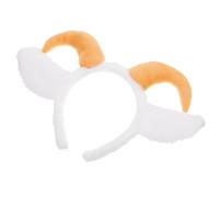 HINTRMENT Cerchietto Leggero e Resistente alla Deformazione con Orecchie di Pecora e Corna di Capra in Peluche Bianco Accessorio Adorabile per Costumi da Animale da Fattoria e Feste