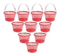 HINTRMENT Cestini per Raccolta della Frutta Set da 10 Pezzi con Manico, Cestini Riutilizzabili in Plastica Leggera, per Fragole e Ciliegie, per Uso Domestico e Attività All’aperto