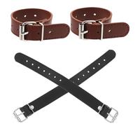 HINTRMENT Cinghie Regolabili in Pelle per Cestino Bici, Set 2 Paia con Fori per Lunghezza Personalizzabile, Cinturini Robusti per Cestini in Vimini e Legno, Accessori Ciclismo Anteriore