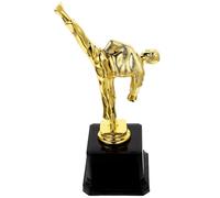 HINTRMENT Coppa Premio Arti Marziali in Plastica per Studenti e Istruttori | Statuetta da Movimento Marziale, Base Ampia per Targhetta, Finitura Dorata Multicolore, per Aula
