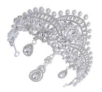 HINTRMENT Corona da Sposa Simulate e Argento, Lega di Zinco, Artigianato Fine, Accessorio Chioma Elegante per Matrimoni e Teatro
